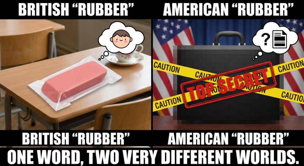 تفاوت وحشتناک کلمه Rubber در انگلیس و آمریکا (آبروریزی محض!)