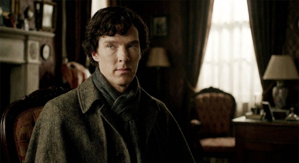 A GIF of Mr. Bean or Sherlock Holmes (Benedict Cumberbatch) rolling his eyes subtly.
