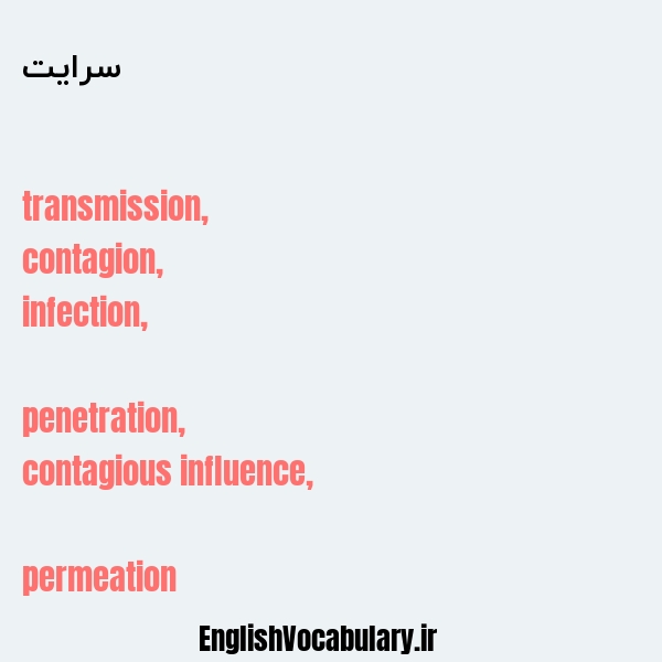 سرایت به انگلیسی