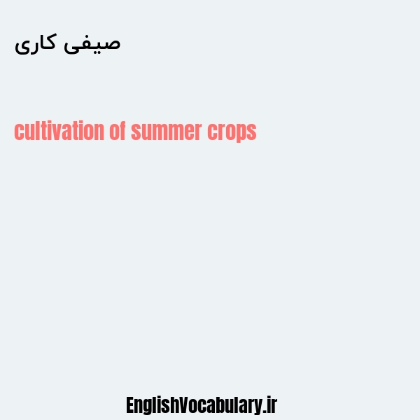 صیفی کاری به انگلیسی