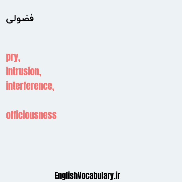 فضولی به انگلیسی