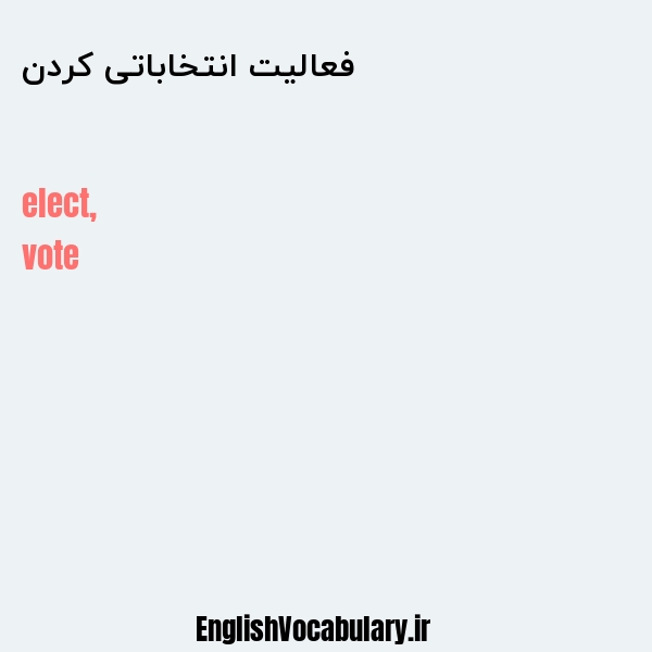 فعالیت انتخاباتی کردن به انگلیسی