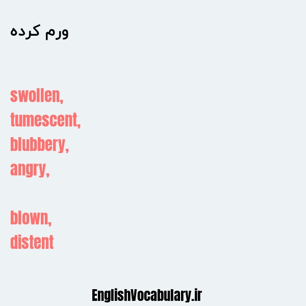 ورم کرده به انگلیسی