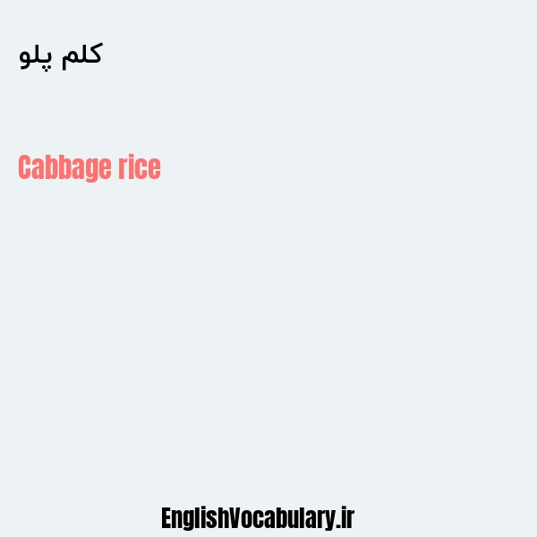 کلم پلو به انگلیسی
