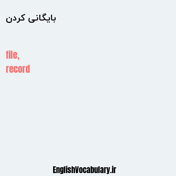 بایگانی کردن به انگلیسی