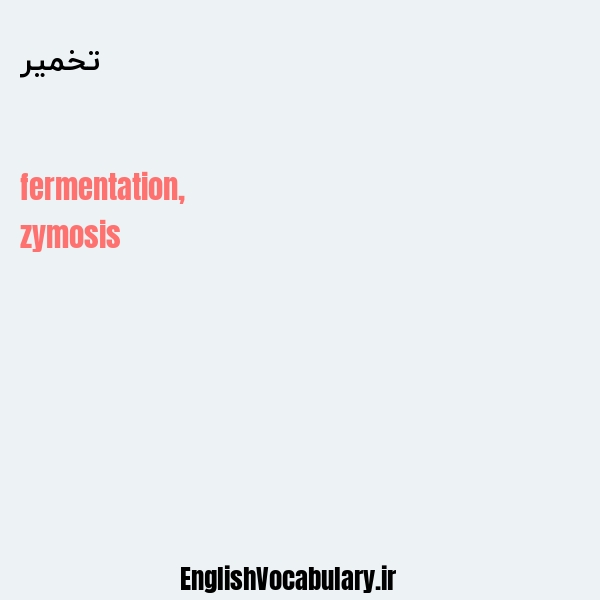 تخمیر به انگلیسی