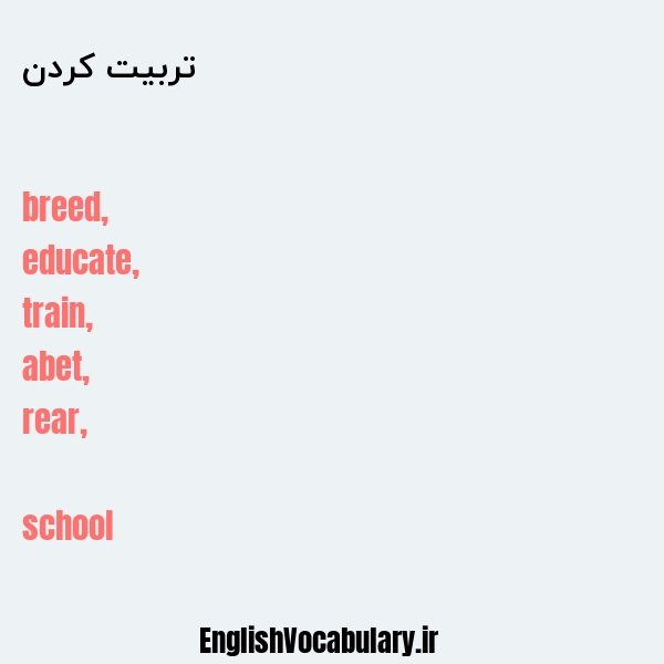 تربیت کردن به انگلیسی