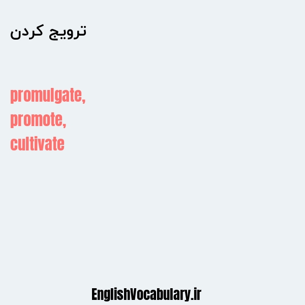 ترویج کردن به انگلیسی