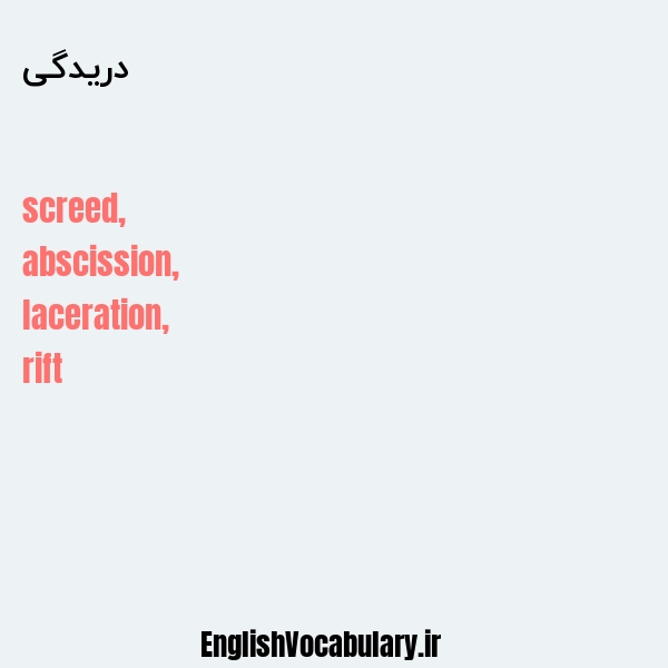 دریدگی به انگلیسی