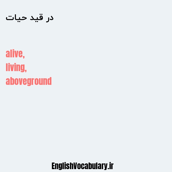 در قید حیات به انگلیسی