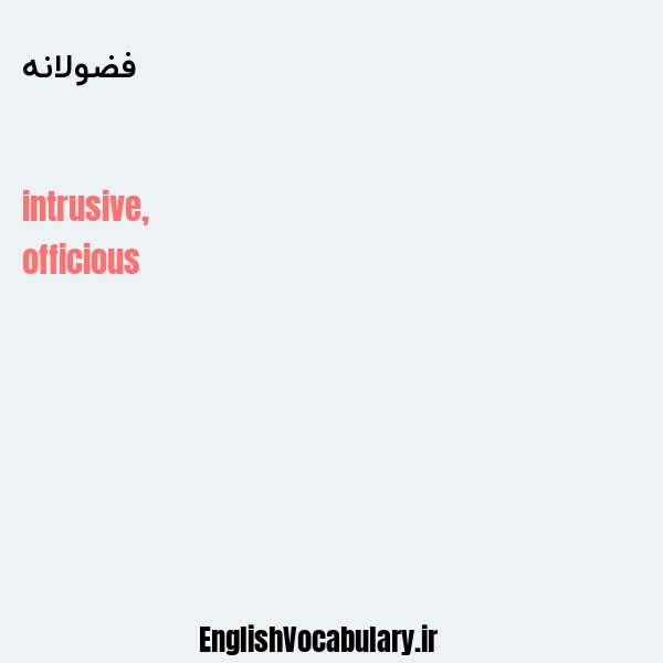 فضولانه به انگلیسی