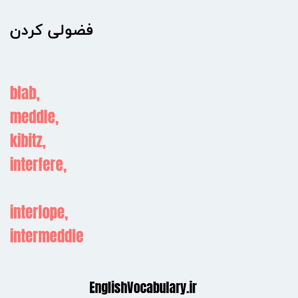 فضولی کردن به انگلیسی