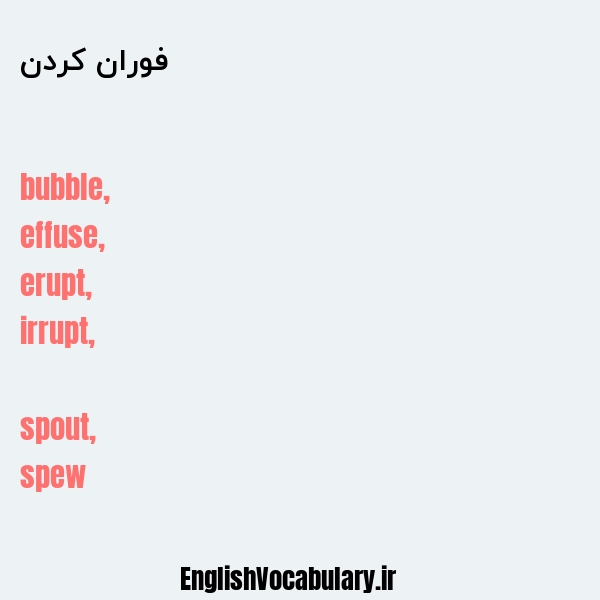 فوران کردن به انگلیسی