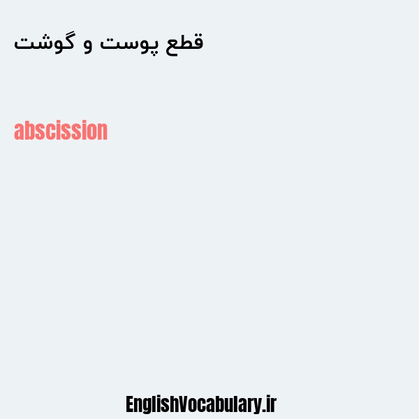 قطع پوست و گوشت به انگلیسی