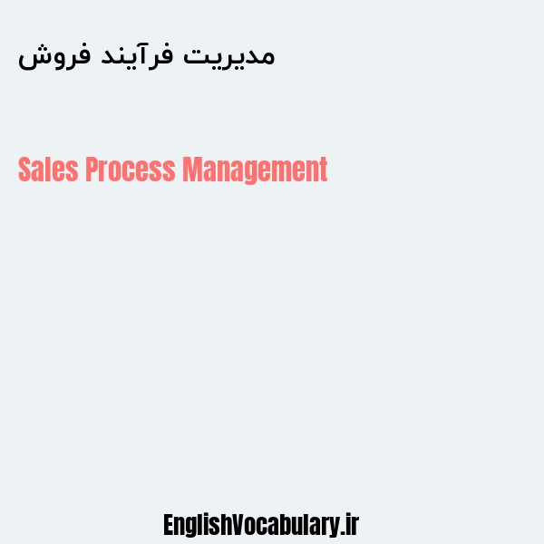 مدیریت فرآیند فروش به انگلیسی