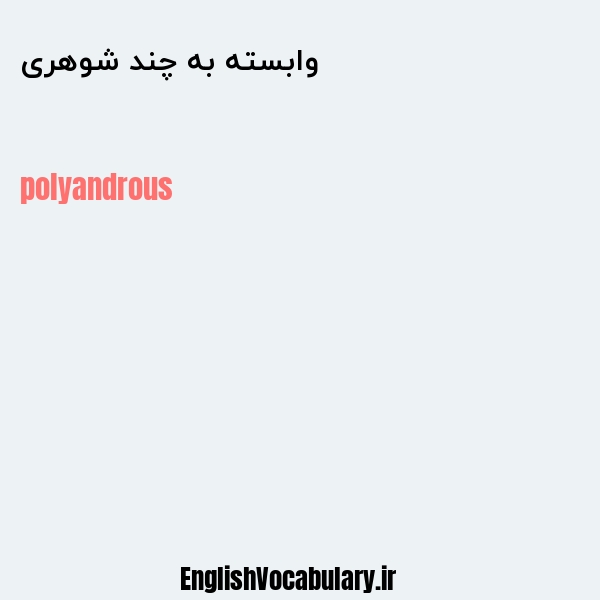 وابسته به چند شوهری به انگلیسی