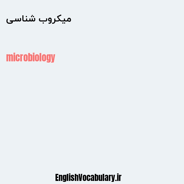 معنی و ترجمه "میکروب شناسی" به انگلیسی