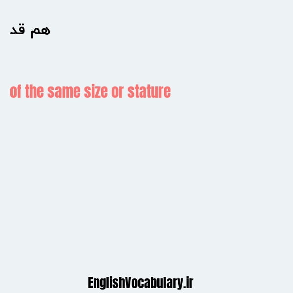 معنی و ترجمه "هم قد" به انگلیسی