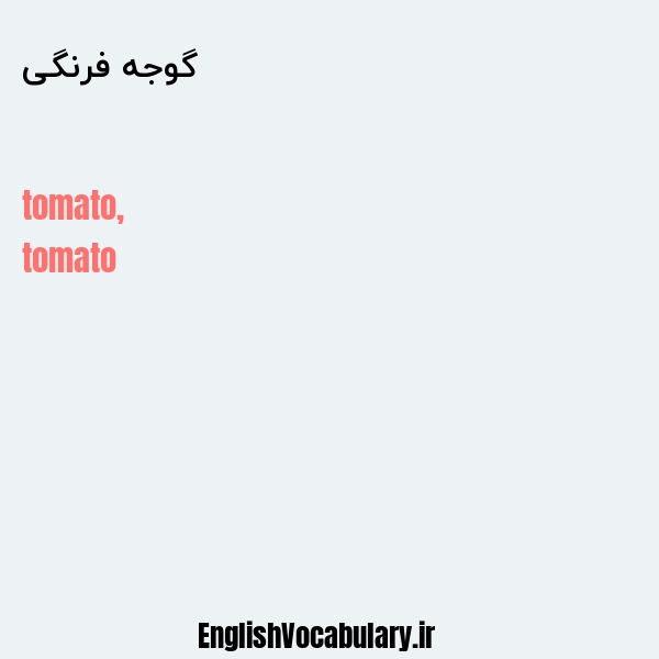 معنی و ترجمه "گوجه فرنگی" به انگلیسی