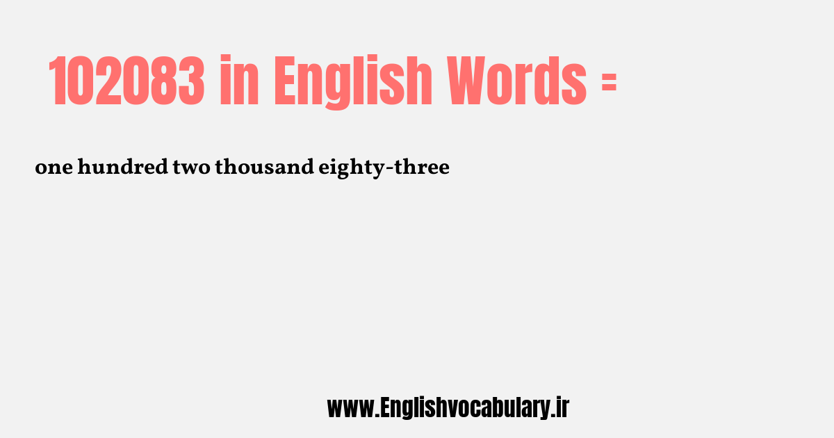 102083 به انگلیسی
