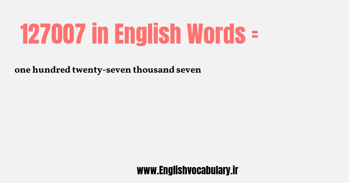 127007 به انگلیسی