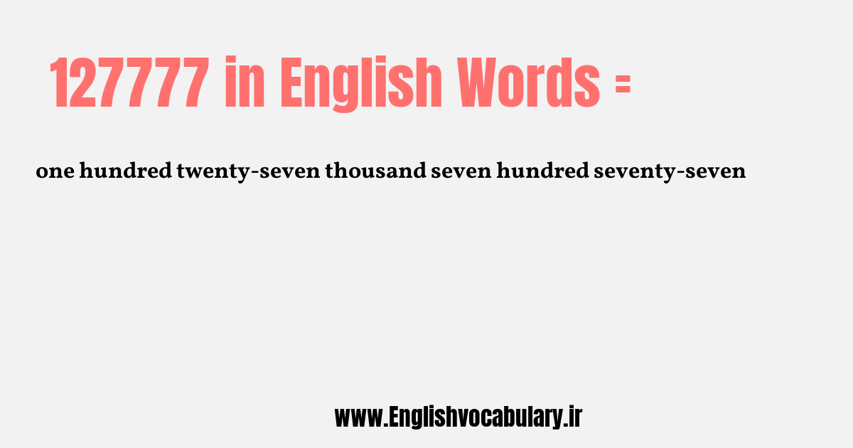 127777 به انگلیسی