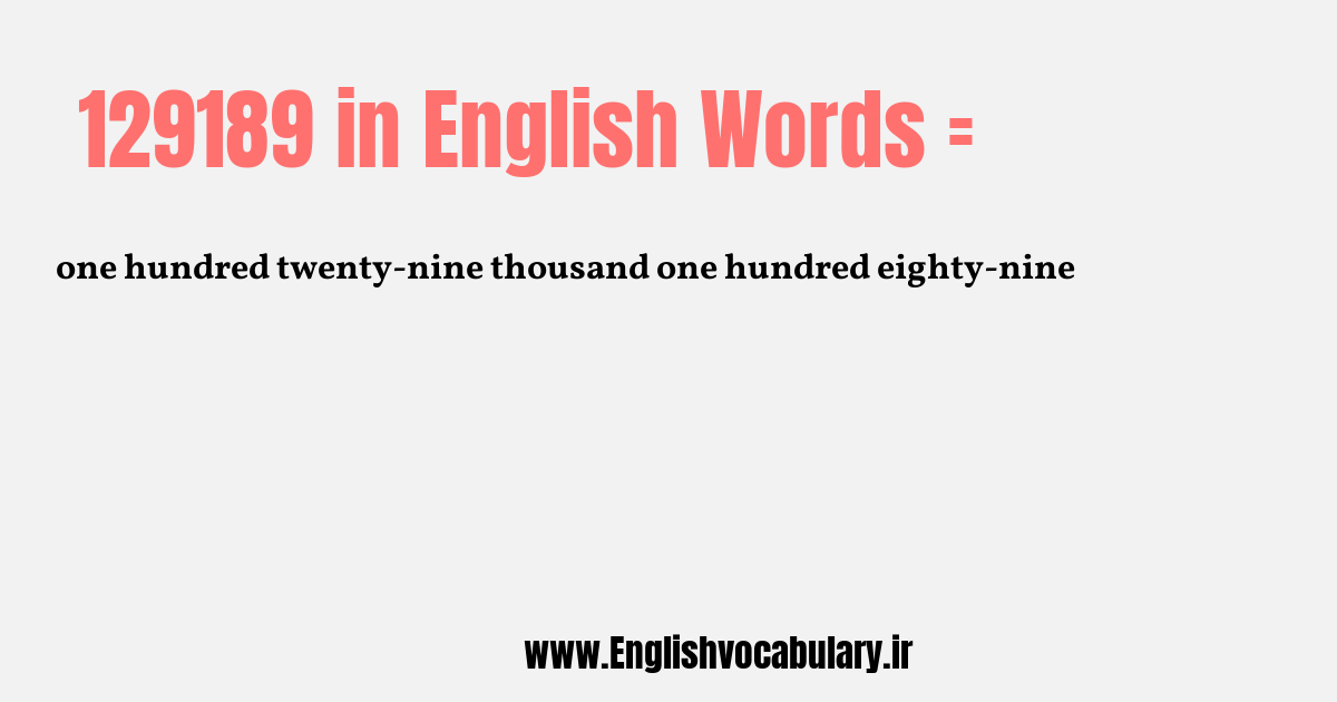 129189 به انگلیسی