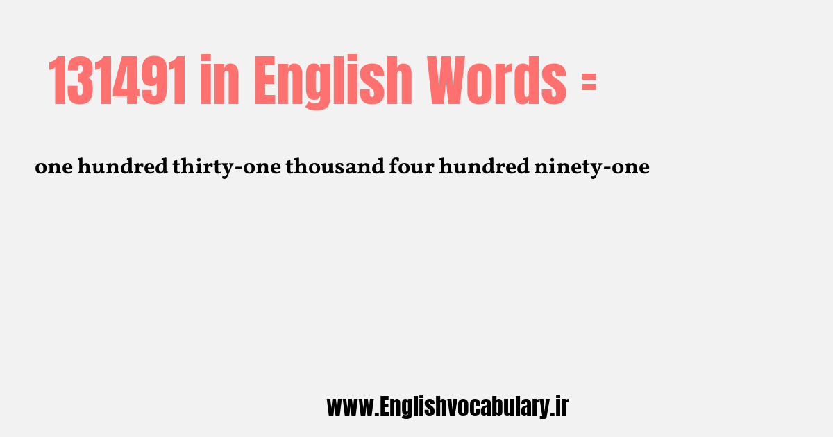 131491 به انگلیسی