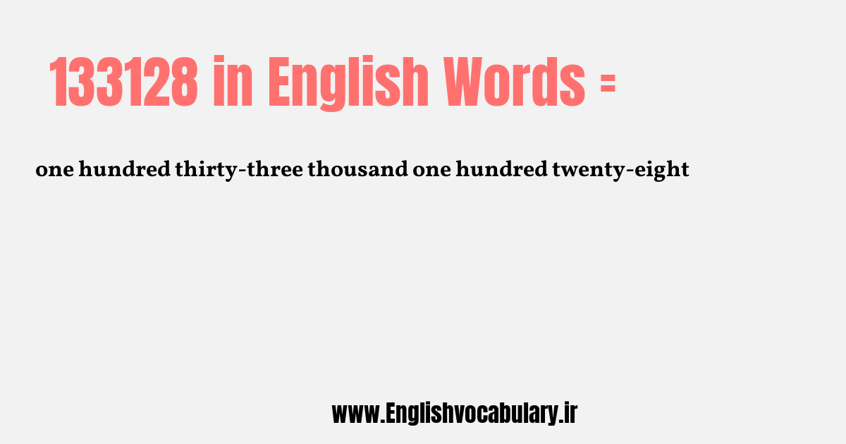 133128 به انگلیسی