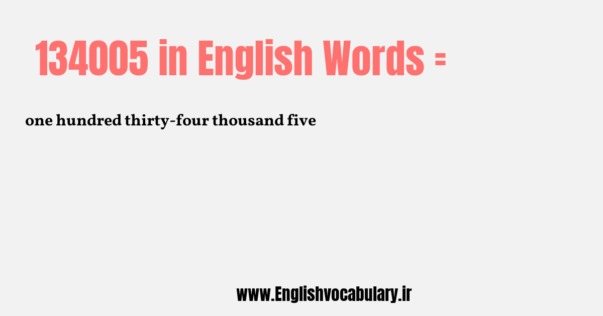 134005 به انگلیسی