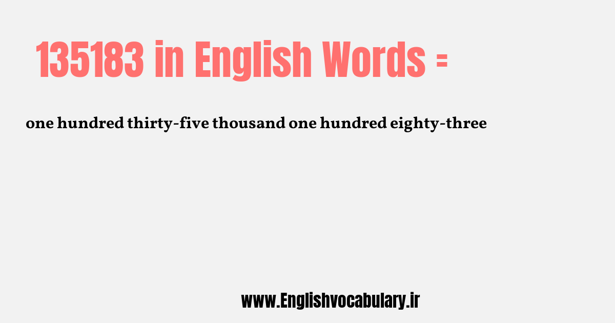 135183 به انگلیسی
