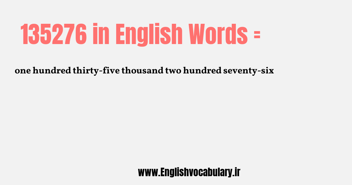 135276 به انگلیسی