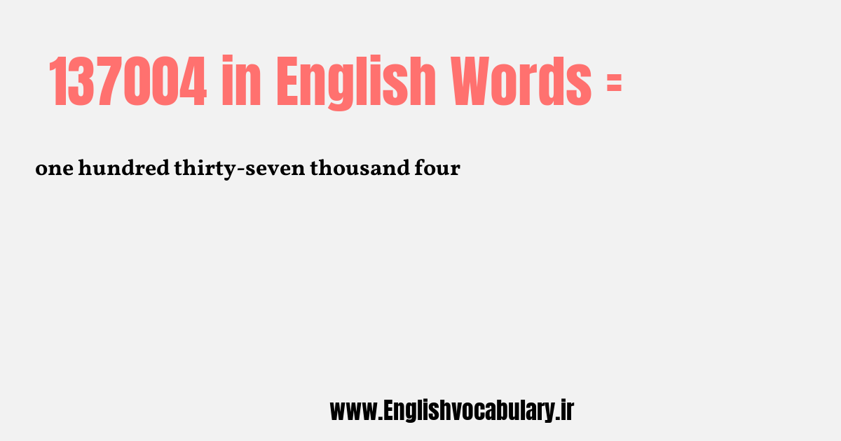 137004 به انگلیسی