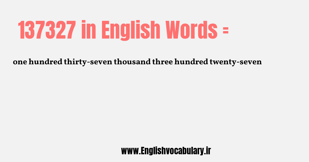 137327 به انگلیسی