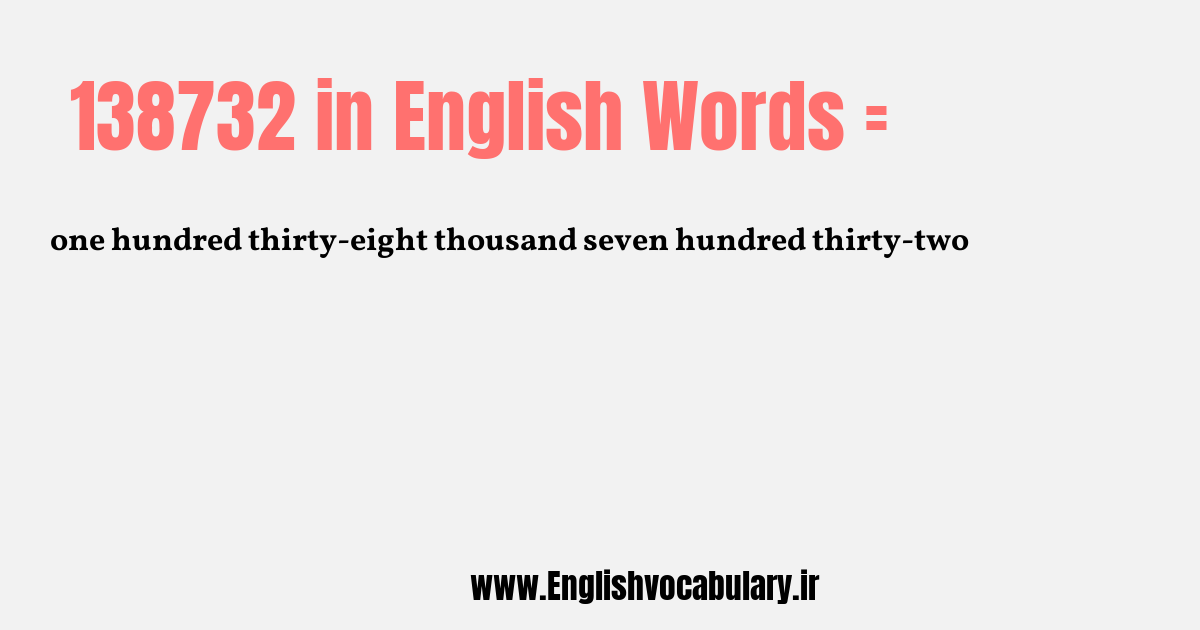 138732 به انگلیسی