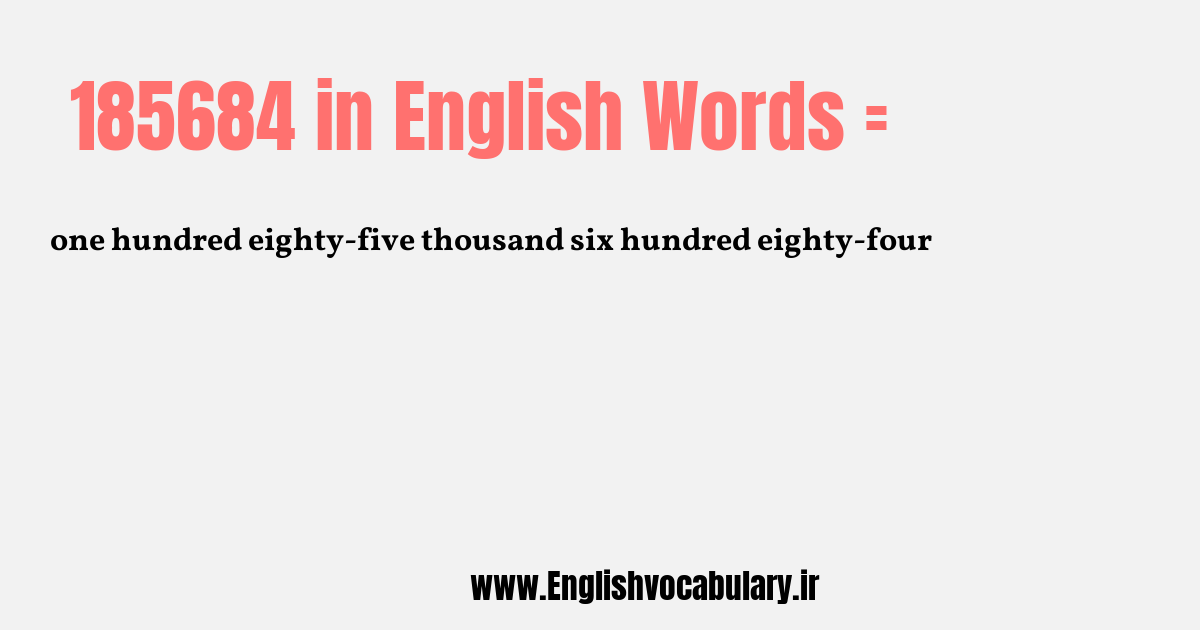 185684 به انگلیسی