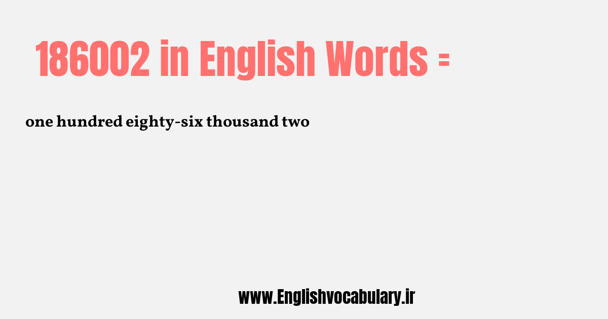 186002 به انگلیسی