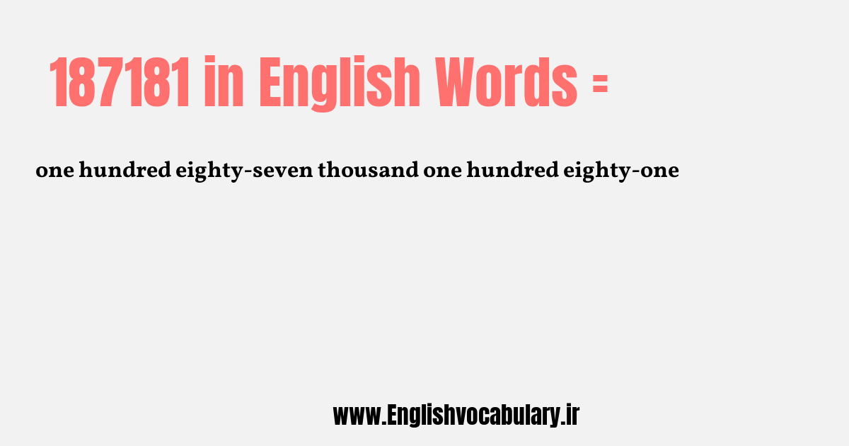 187181 به انگلیسی