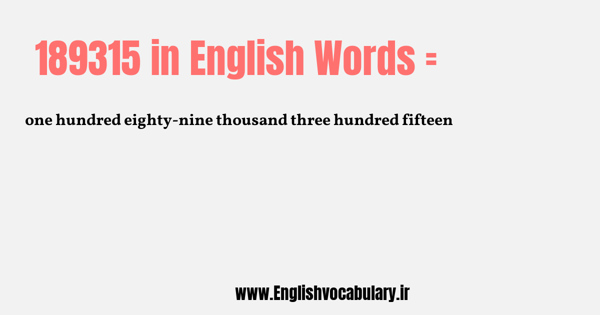 189315 به انگلیسی