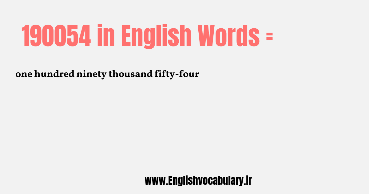 190054 به انگلیسی