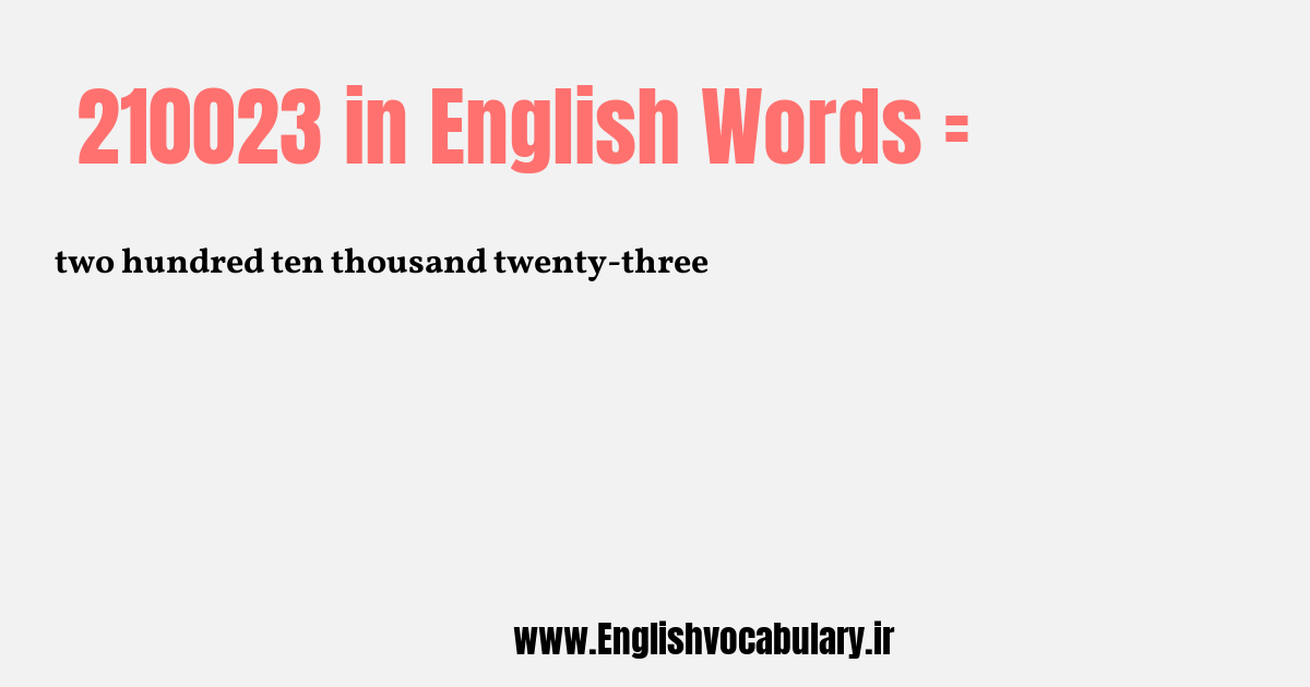 210023 به انگلیسی