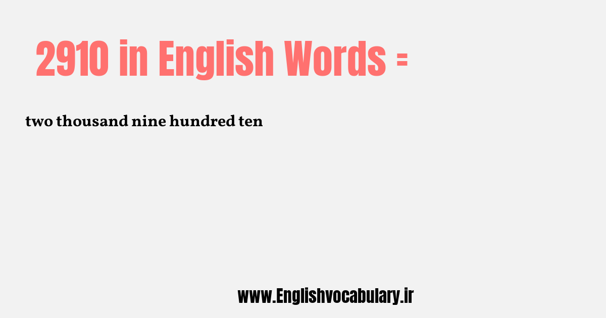 2910 به انگلیسی