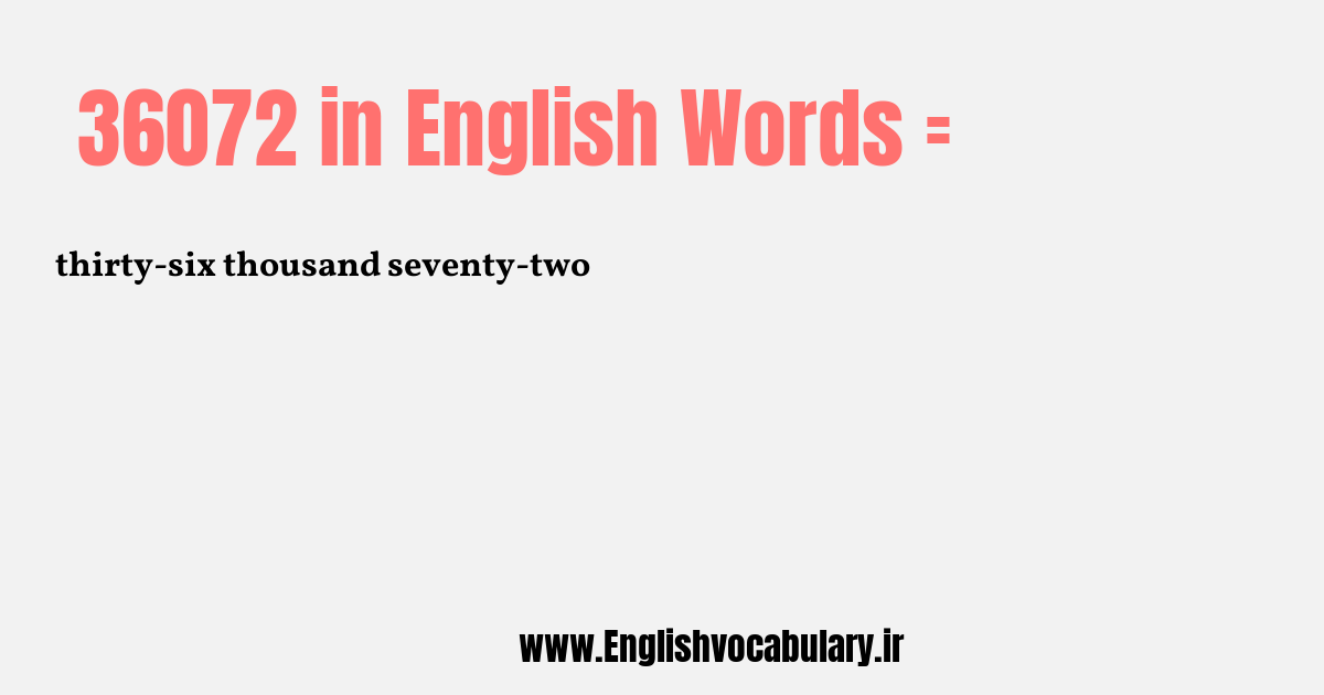 36072 به انگلیسی