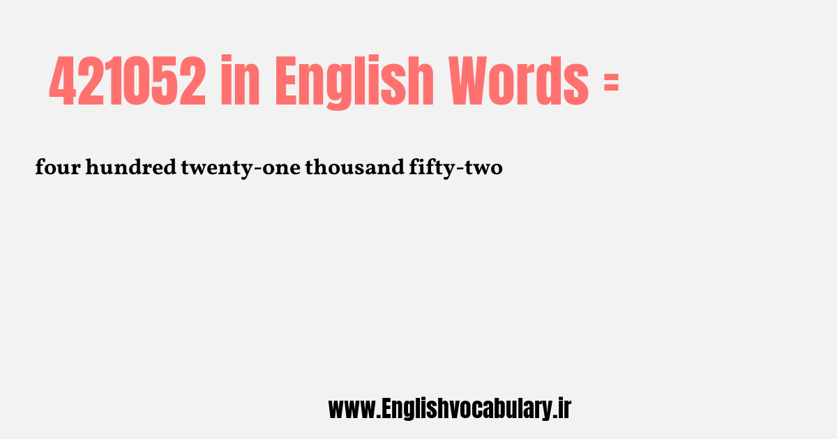 421052 به انگلیسی