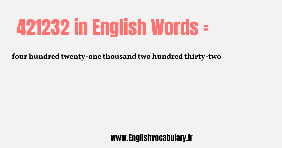 421232 به انگلیسی