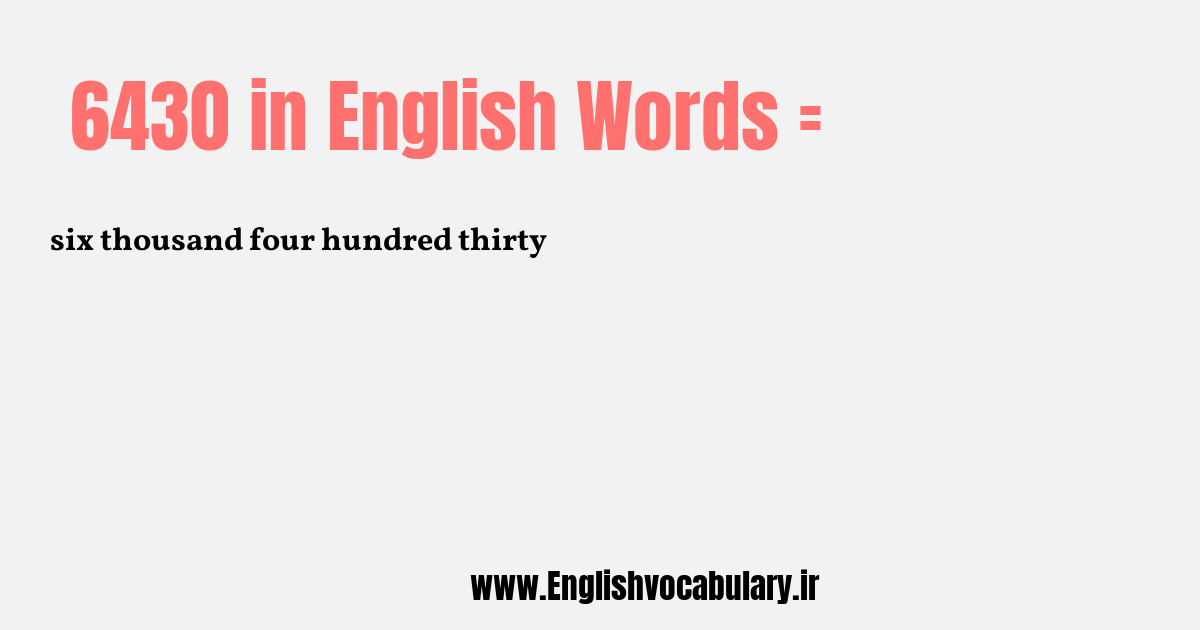 6430 به انگلیسی