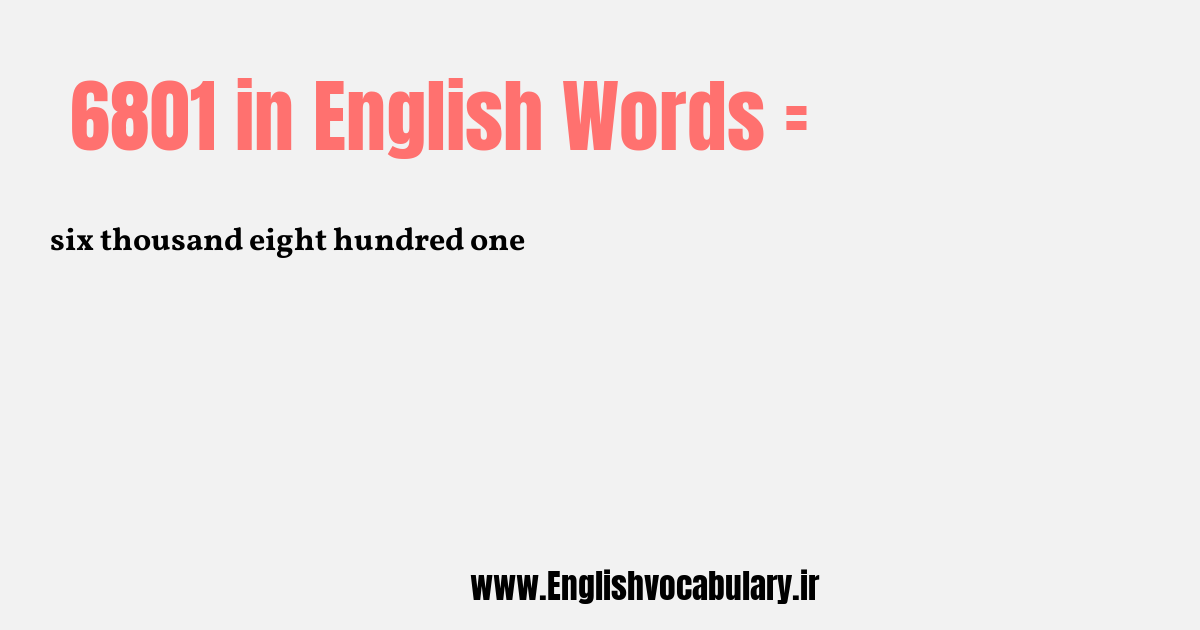 6801 به انگلیسی