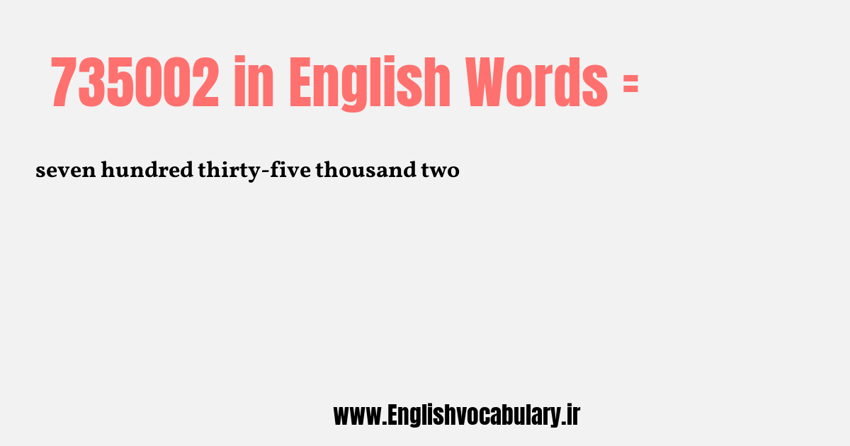 735002 به انگلیسی