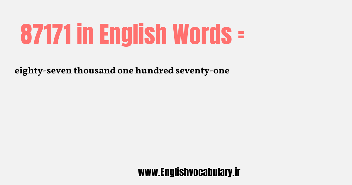 87171 به انگلیسی